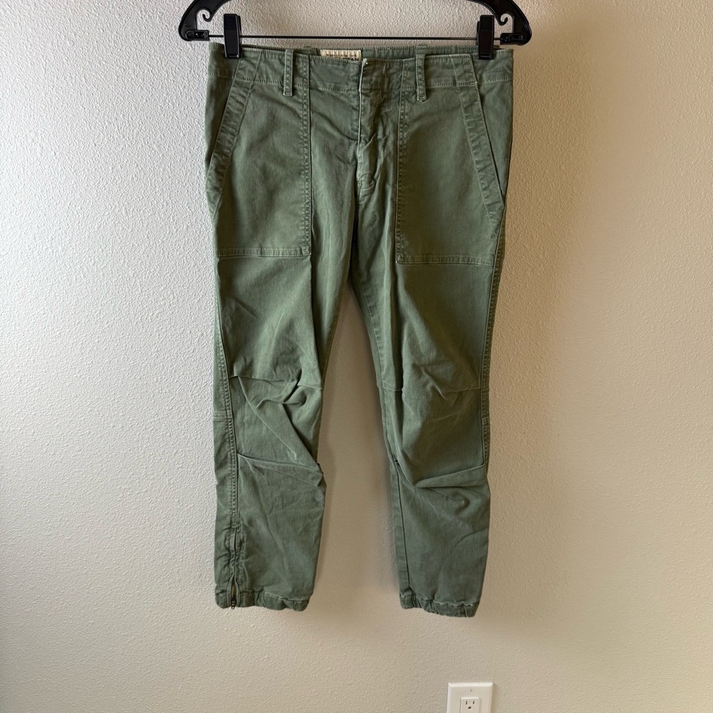 Nili Lotan Cropped Military Pants Camo Green Twill Utilitarian Casual Women’s 0 - Picture 3 of 12
